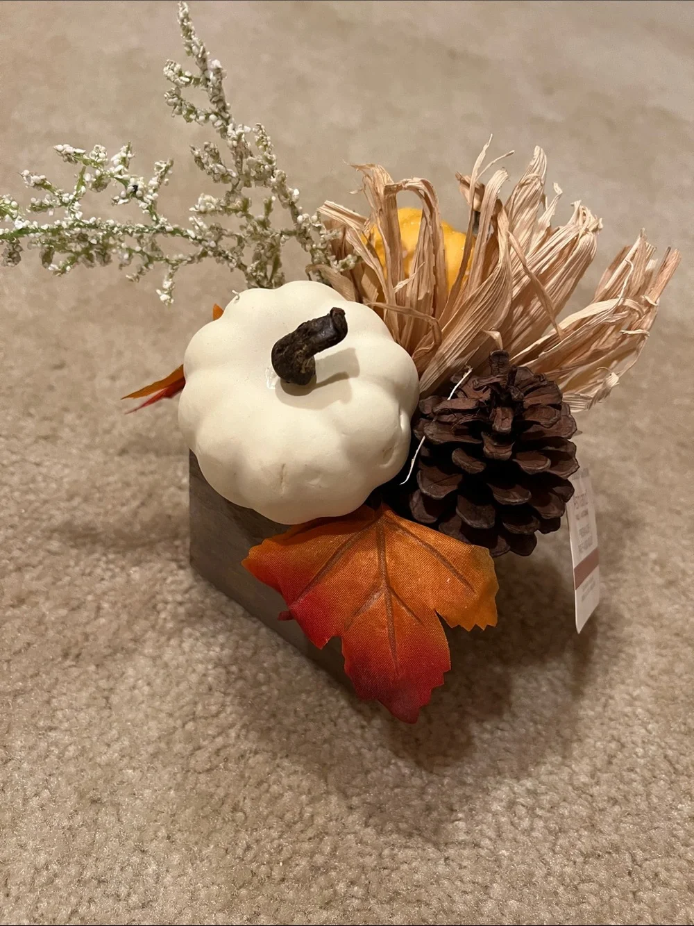Ashland White Pumpkin & Pinecone Fall Table Accent